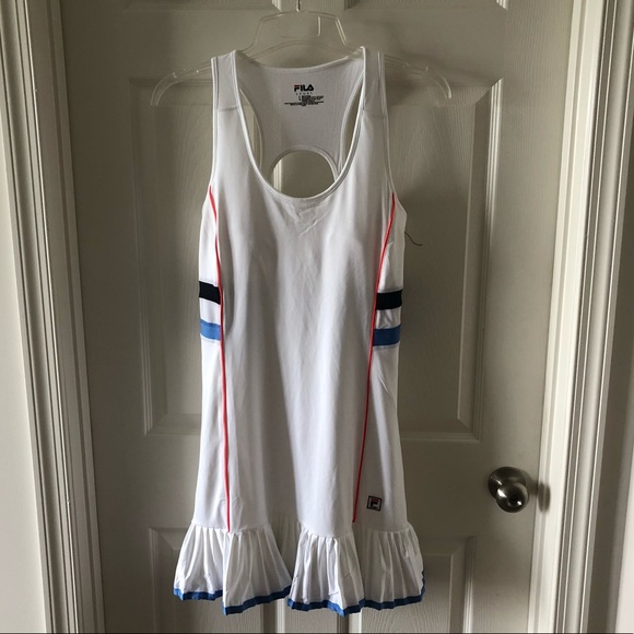 Fila Dresses & Skirts - Fila white tenis dress sz L